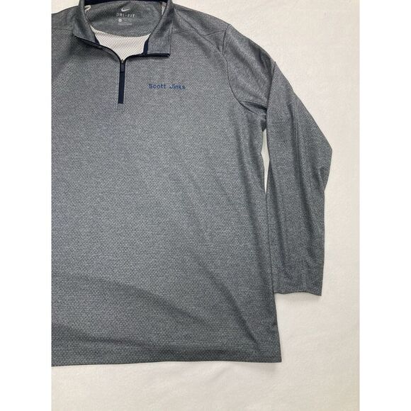 Nike Dri Fit Gray Long Sleeve Quarter Zip Performance Wicking Sweater Mens XXL - Picture 5 of 11